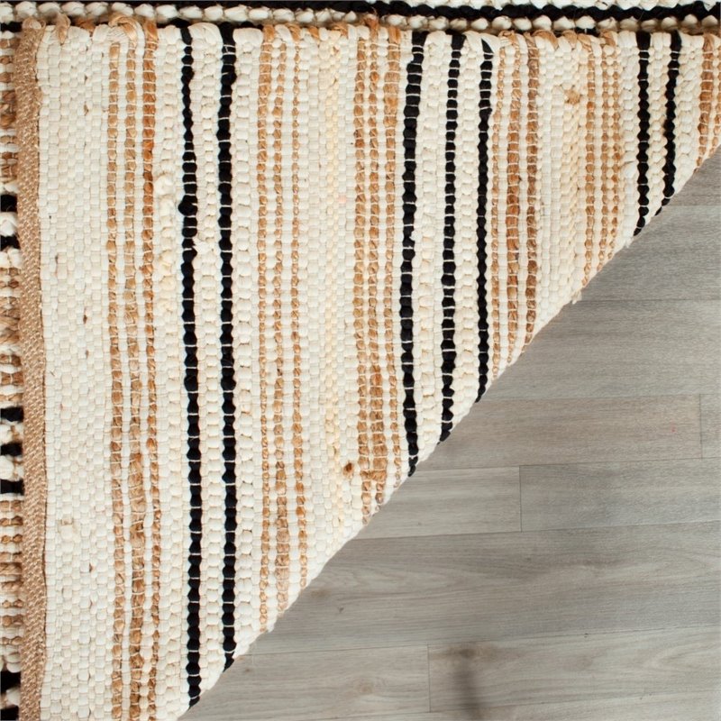 Safavieh Cape Cod 3' X 5' Hand Woven Rug in Natural and Black