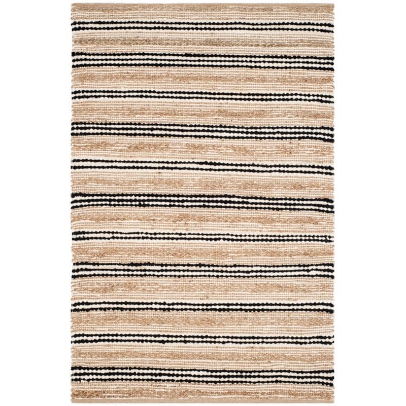 Safavieh Cape Cod 3' X 5' Hand Woven Rug in Natural and Black