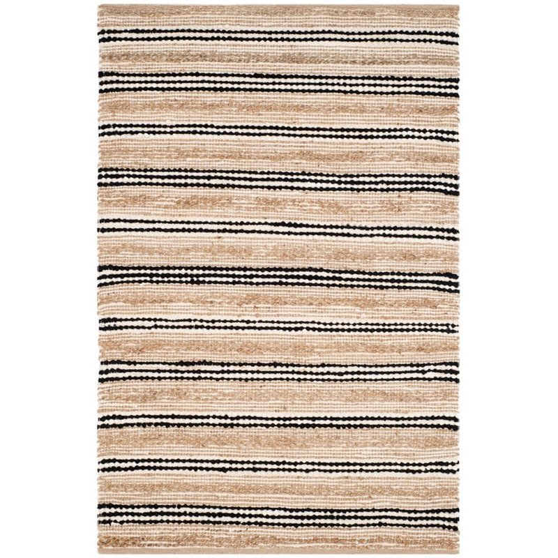 Safavieh Cape Cod 8' X 10' Hand Woven Rug in Natural and Black