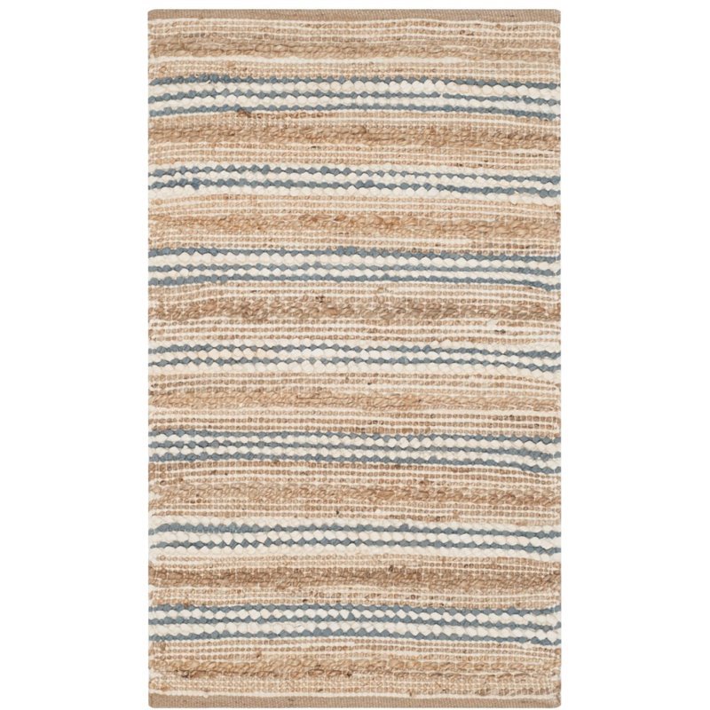 Safavieh Cape Cod 5' X 8' Hand Woven Rug in Natural and Blue