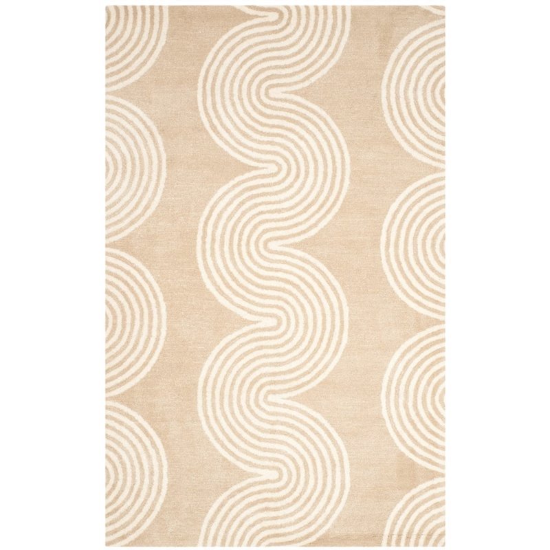 Safavieh Chatham 3' X 5' Hand Tufted Wool Rug in Beige and Ivory