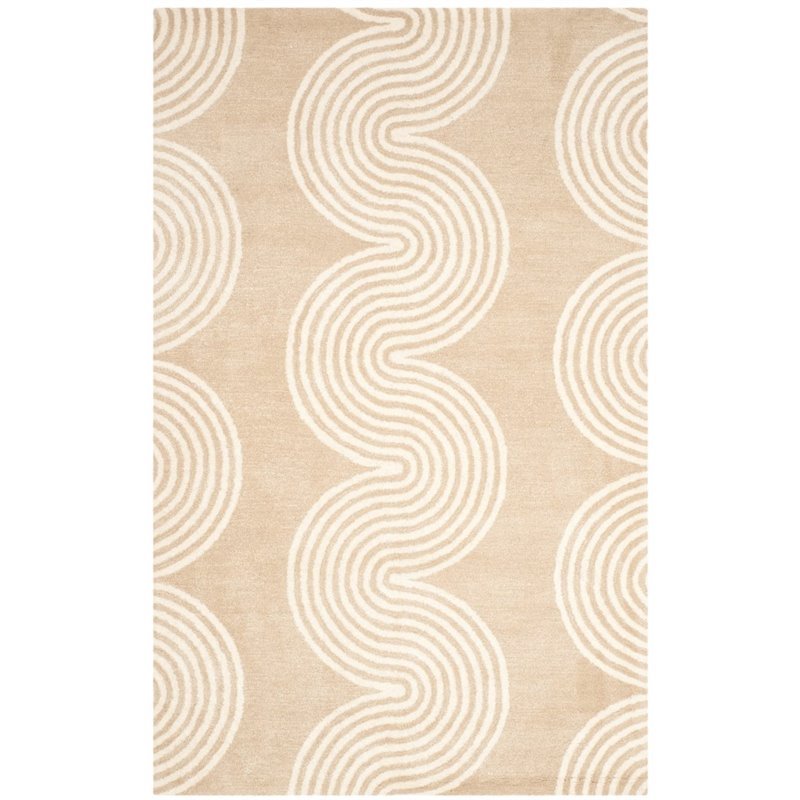 Safavieh Chatham 4' X 6' Hand Tufted Wool Rug in Beige and Ivory