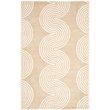 Safavieh Chatham 5' Round Hand Tufted Wool Rug in Beige and Ivory