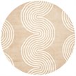 Safavieh Chatham 5' Round Hand Tufted Wool Rug in Beige and Ivory