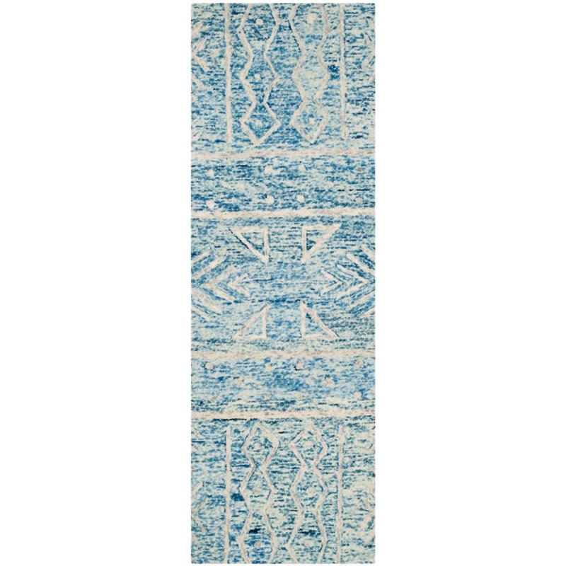 Safavieh Chatham 6' X 9' Hand Tufted Wool Rug in Blue and Ivory