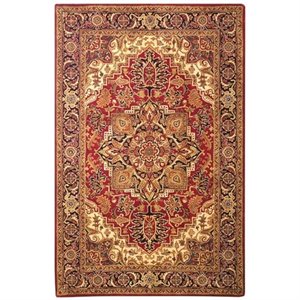 Safavieh Classic 2'3&quot X 14' Hand Tufted Wool Rug in Red and Navy