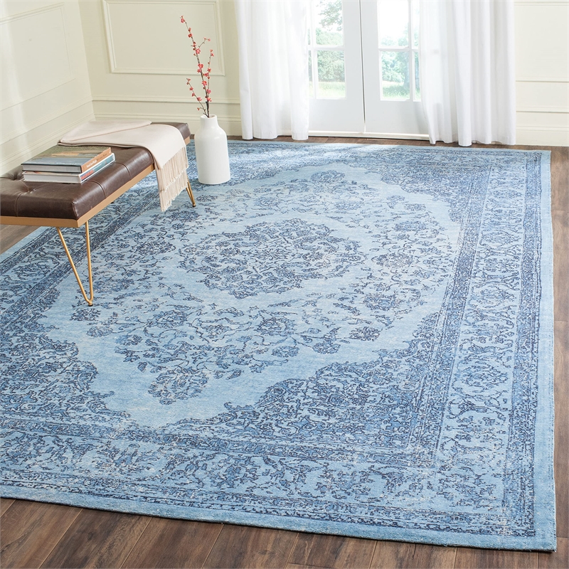 Safavieh Classic Vintage 9' X 12' Power Loomed Cotton Rug in Blue