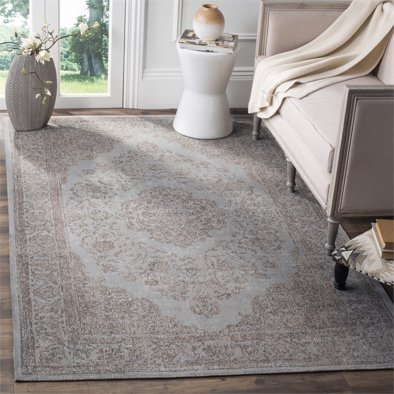 Safavieh Classic Vintage 8' X 10' Power Loomed Cotton Rug in Gray
