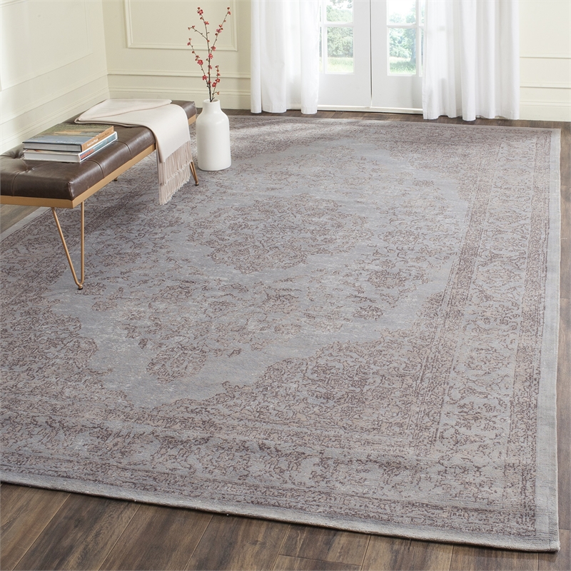Safavieh Classic Vintage 9' X 12' Power Loomed Cotton Rug in Gray