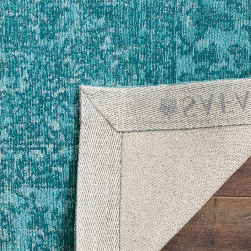 Safavieh Classic Vintage 3' X 5' Power Loomed Cotton Rug in Aqua