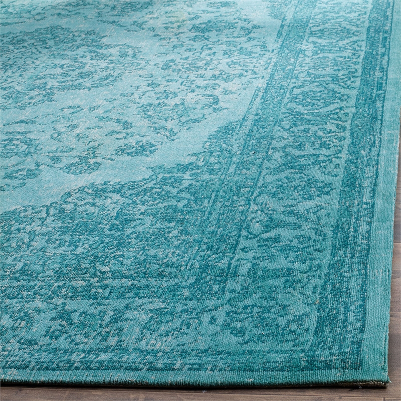 Safavieh Classic Vintage 3' X 5' Power Loomed Cotton Rug in Aqua