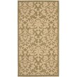 Safavieh Courtyard 9' X 12' Power Loomed Rug in Olive and Natural
