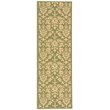 Safavieh Courtyard 9' X 12' Power Loomed Rug in Olive and Natural