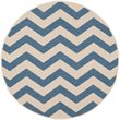 Safavieh Courtyard 4' Round Power Loomed Rug in Blue and Beige