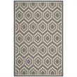 Safavieh Courtyard 9' X 12' Power Loomed Rug in Anthracite and Beige