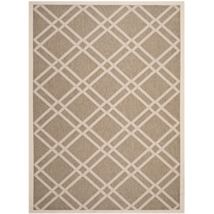 Safavieh Courtyard 9' X 12' Power Loomed Rug in Brown and Bone