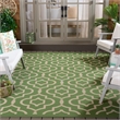 Safavieh Courtyard 9' X 12' Power Loomed Rug in Green and Beige
