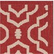 Safavieh Courtyard 9' X 12' Power Loomed Rug in Red and Bone
