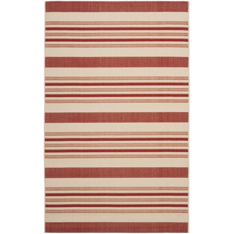 Safavieh Courtyard 9' X 12' Power Loomed Rug in Beige and Red