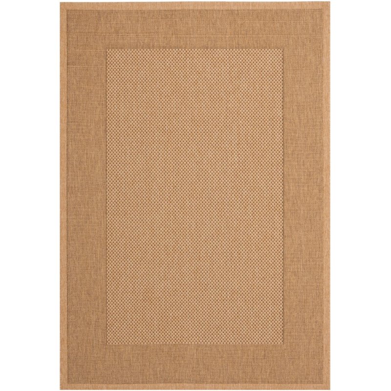 Safavieh Courtyard 9' X 12' Power Loomed Rug in Natural and Gold