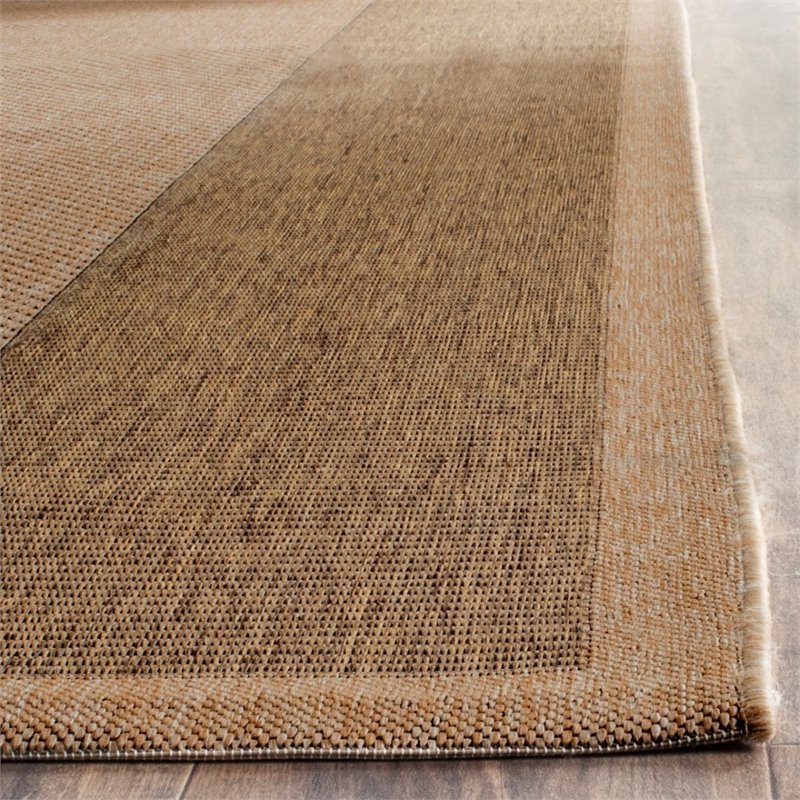 Safavieh Courtyard 9' X 12' Power Loomed Rug in Natural and Gold