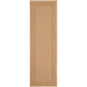 Safavieh Courtyard 9' X 12' Power Loomed Rug in Natural and Gold