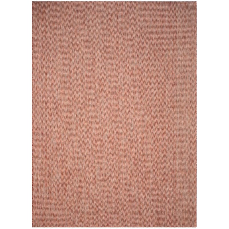 Safavieh Courtyard 9' X 12' Power Loomed Rug in Red and Beige