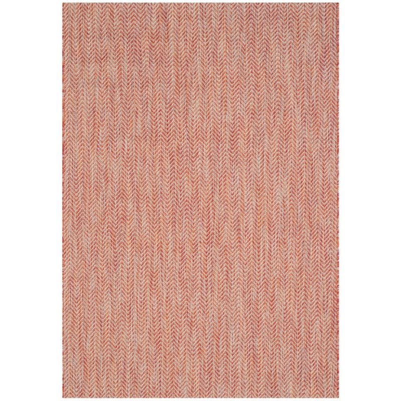 Safavieh Courtyard 9' X 12' Power Loomed Rug in Red and Beige