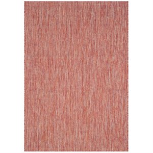 Safavieh Courtyard 2' X 3'7&quot Power Loomed Rug in Red and Red