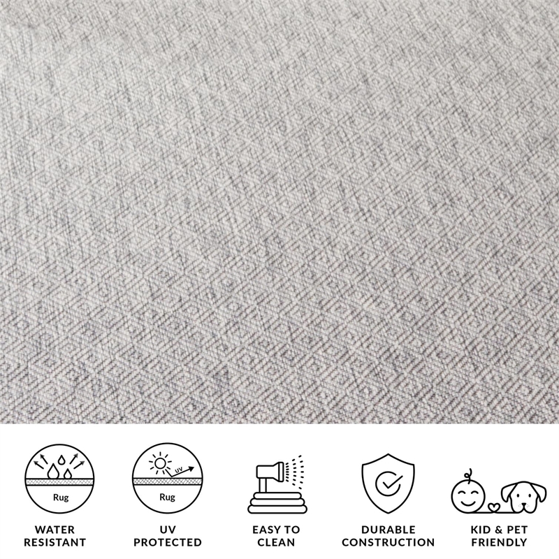 Safavieh Courtyard 8' X 11' Power Loomed Rug in Gray and Gray