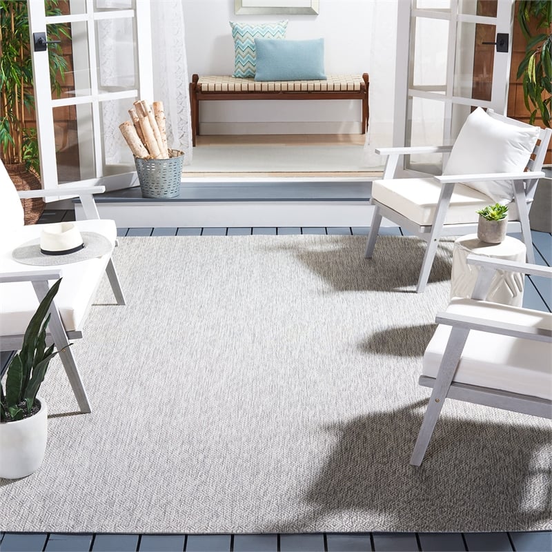 Safavieh Courtyard 9' X 12' Power Loomed Rug in Gray and Gray