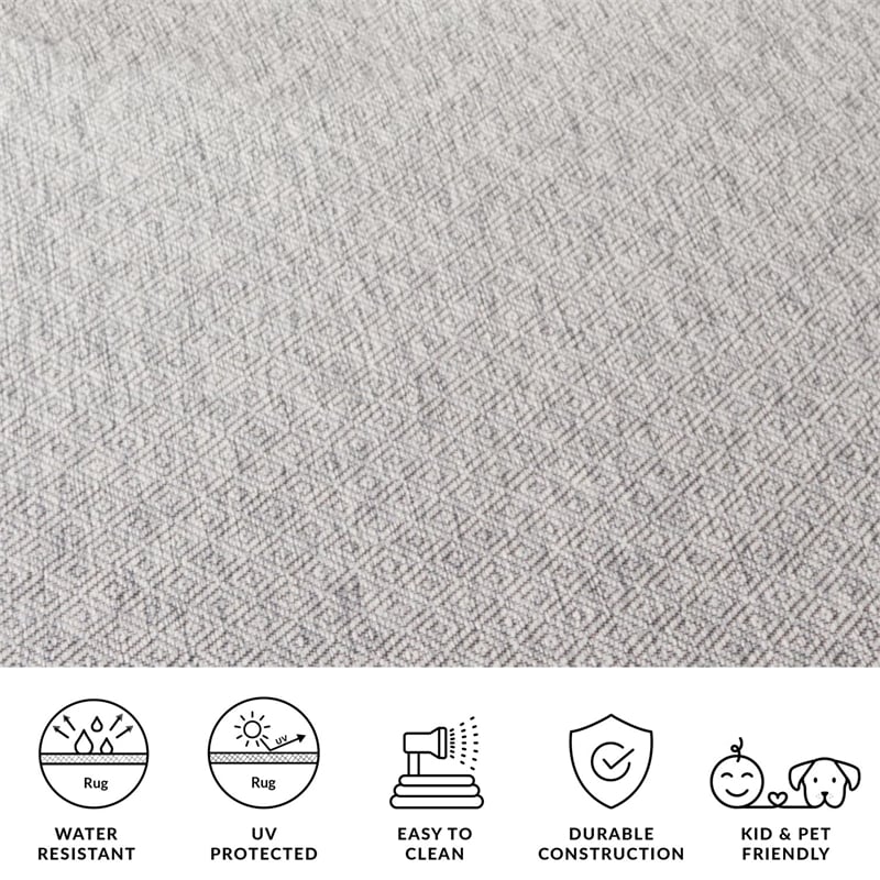 Safavieh Courtyard 9' X 12' Power Loomed Rug in Gray and Gray