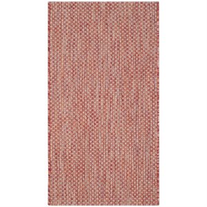 Safavieh Courtyard 2' X 3'7&quot Power Loomed Rug in Red and Beige
