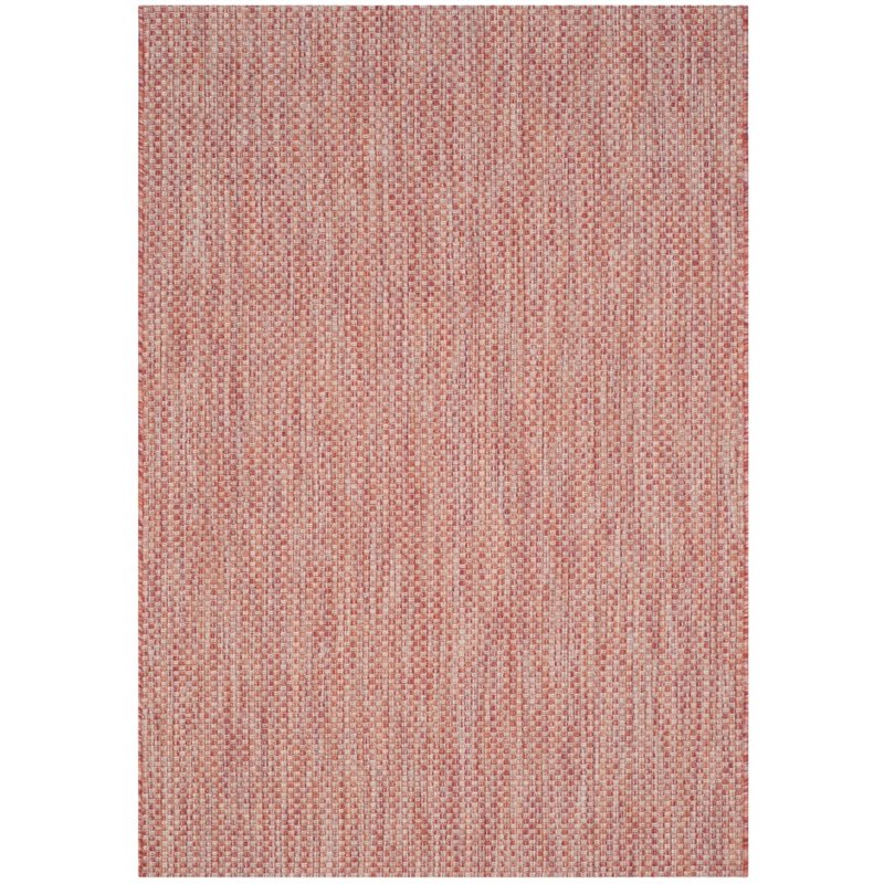 safavieh courtyard 9' x 12' power loomed rug in red and beige