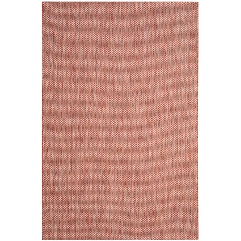 safavieh courtyard 9' x 12' power loomed rug in red and beige