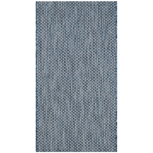 Safavieh Courtyard 2' X 3'7&quot Power Loomed Rug in Navy and Gray