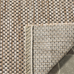 Safavieh Courtyard 2' X 3'7&quot Power Loomed Rug in Natural and Black