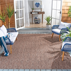 Safavieh Courtyard 9' X 12' Power Loomed Rug in Brown and Brown