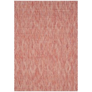 Safavieh Courtyard 2' X 3'7&quot Power Loomed Rug in Red and Red