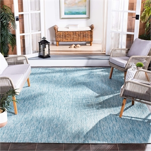 Safavieh Courtyard 9' X 12' Power Loomed Rug in Aqua and Aqua