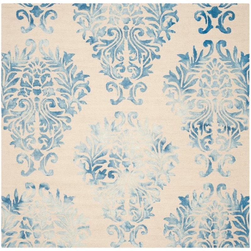 Safavieh Dip Dye 2' X 3' Hand Tufted Wool Pile Rug in Beige and Blue
