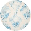 Safavieh Dip Dye 7' Round Hand Tufted Wool Rug in Beige and Blue