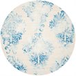 Safavieh Dip Dye 7' Round Hand Tufted Wool Rug in Beige and Blue