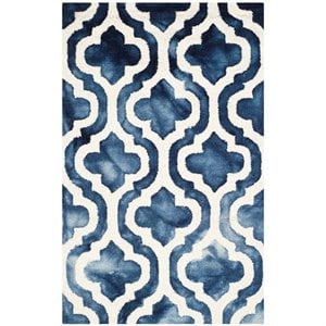Safavieh Dip Dye 6' X 9' Hand Tufted Wool Pile Rug in Navy and Ivory