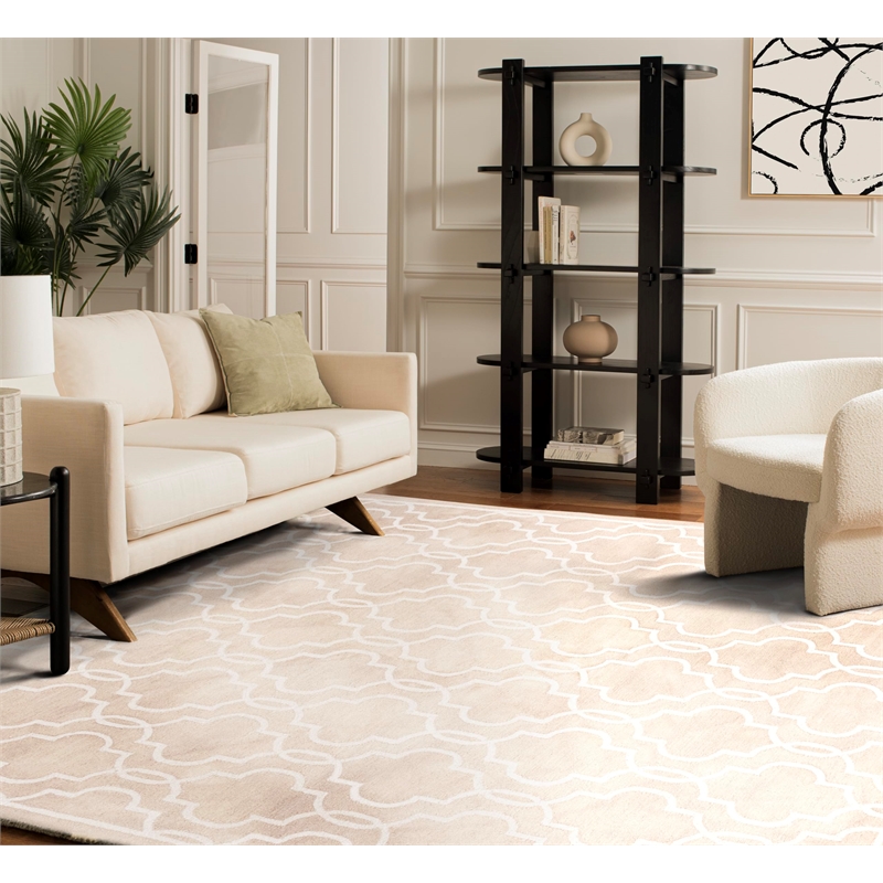 Safavieh Dip Dye 10' X 14' Hand Tufted Wool Rug in Beige and Ivory
