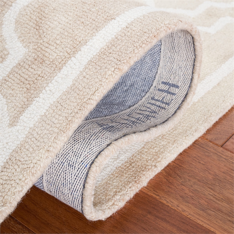 Safavieh Dip Dye 10' X 14' Hand Tufted Wool Rug in Beige and Ivory