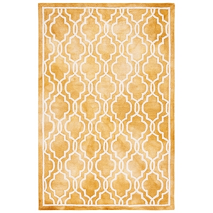 Safavieh Dip Dye 5' X 8' Hand Tufted Wool Pile Rug in Gold and Ivory
