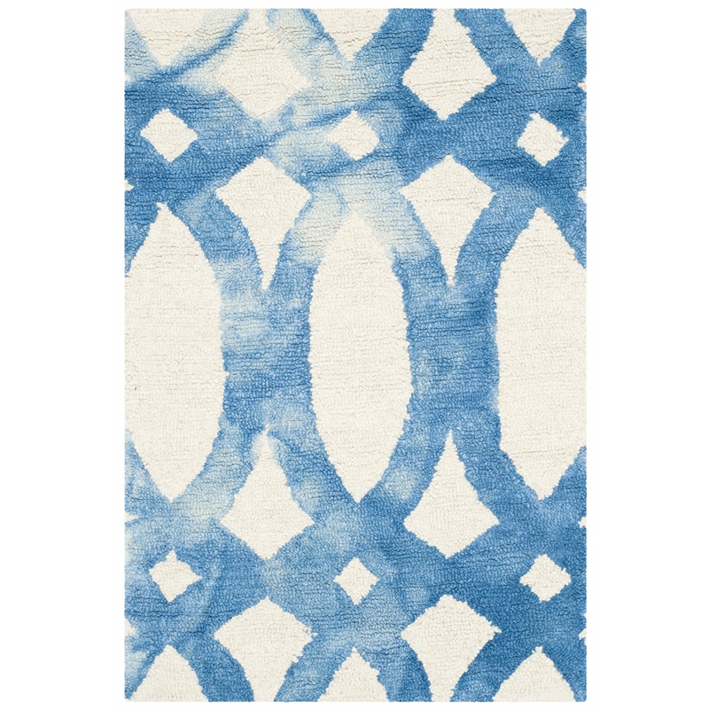 Safavieh Dip Dye 2' X 3' Hand Tufted Rug in Ivory and Blue