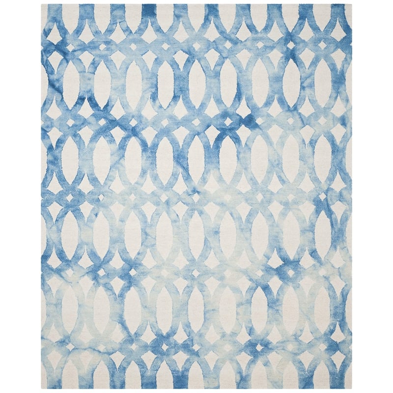 Safavieh Dip Dye 8' X 10' Hand Tufted Rug in Ivory and Blue