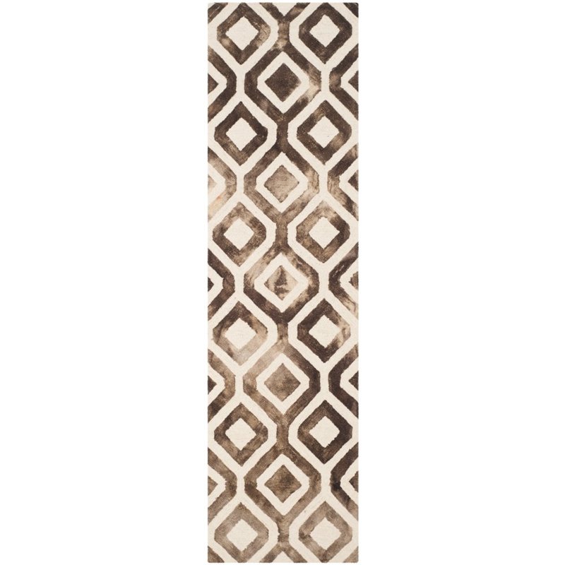 Safavieh Dip Dye 2' X 3' Hand Tufted Rug in Ivory and Chocolate